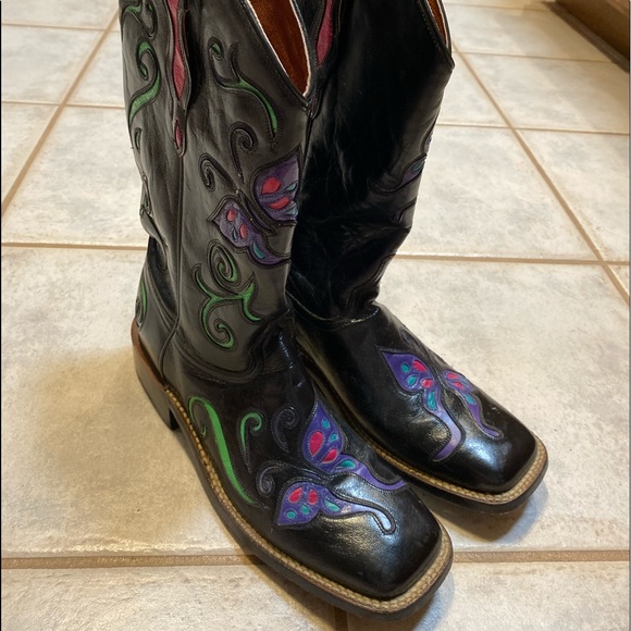 La Grange Black Butterfly boots size 9 - Picture 2 of 4